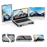 Teamgee 14” Portable Monitor for Laptop, 360° Rotatable Laptop Screen Extender, Ultralight FHD IPS Display, HDMI/USB-A/Type-C Plug and Play Mobile Workstation for Windows, Chrome & Mac