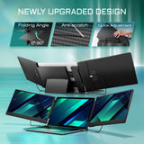 Teamgee 14" Portable Monitor, FHD IPS Laptop Screen Extender with 90° Foldable Stand/Dual Speakers, HDMI/USB-A/Type-C Plug and Play for 13”-17” Laptops Remote Work, Fits Wins, Mac, Chrome, Switch