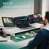 Teamgee 14" Portable Monitor, FHD IPS Laptop Screen Extender with 90° Foldable Stand/Dual Speakers, HDMI/USB-A/Type-C Plug and Play for 13”-17” Laptops Remote Work, Fits Wins, Mac, Chrome, Switch