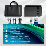 Teamgee 14" Portable Monitor, FHD IPS Laptop Screen Extender with 90° Foldable Stand/Dual Speakers, HDMI/USB-A/Type-C Plug and Play for 13”-17” Laptops Remote Work, Fits Wins, Mac, Chrome, Switch