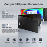 Teamgee Portable Monitor for Laptop, 14” FHD 1080P IPS Laptop Screen Extender with Build-in Stand/Dual Speakers, HDMI/USB-A/Type-C Plug and Play Display for 13”-17” Laptops (Mac, Wins, Android, Dex)