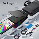 Teamgee Portable Monitor for Laptop, 14” FHD 1080P IPS Laptop Screen Extender with Build-in Stand/Dual Speakers, HDMI/USB-A/Type-C Plug and Play Display for 13”-17” Laptops (Mac, Wins, Android, Dex)