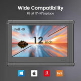 Teamgee Portable Monitor for Laptop, 12” Full HD IPS Display, Dual Triple Monitor Screen Extender, HDMI/USB-A/Type-C Plug and Play for Windows, Chrome & Mac, Work with 13”-16” Laptops